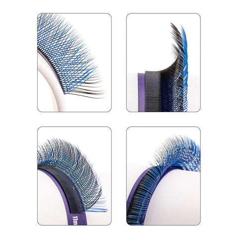 PhiLashes YY Ombre-Black-Blue Mix D-0.07/8-14 mm