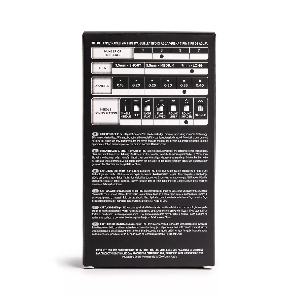 Phi Black Cartridge 0.35 3RS, 7mm taper - 10pcs phi black cartridge 0.35 3rs, 7mm taper - 10pcs 3.jpg