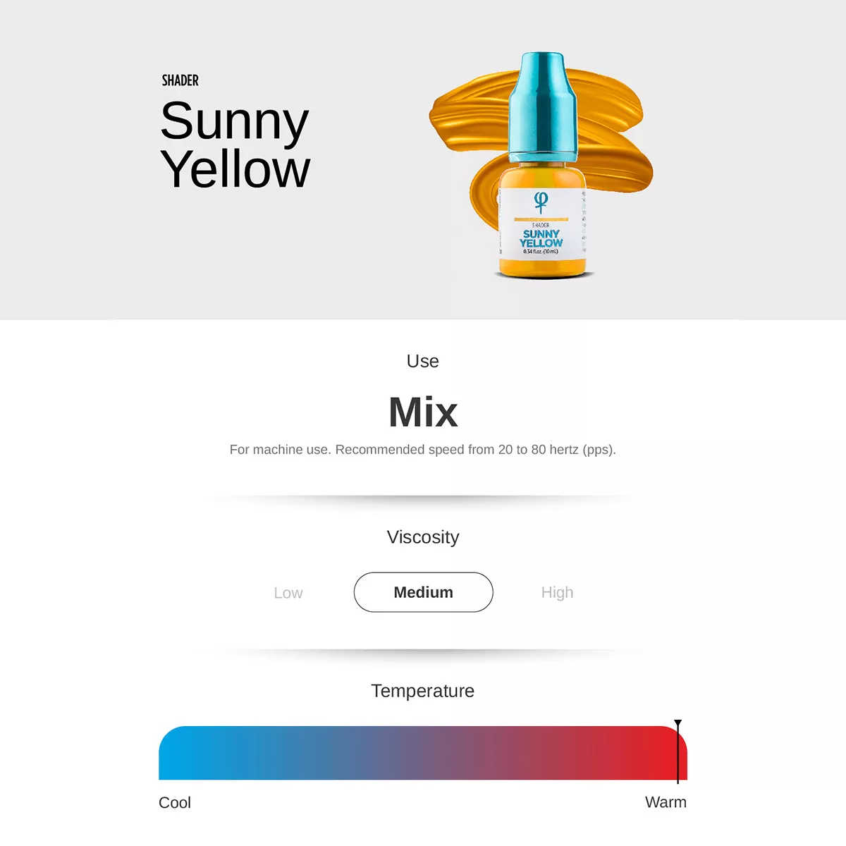 Sunny Yellow PMU Mix Shader Pigment 10ml sunny yellow pmu mix shader pigment 10ml 2.jpg