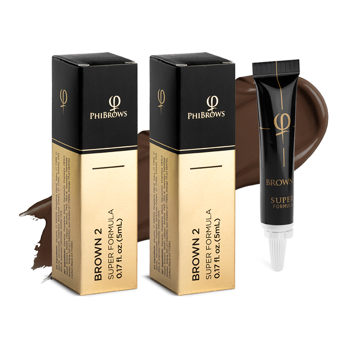 Phibrows Brown 2 SUPER Pigment 5ml - 2pcs