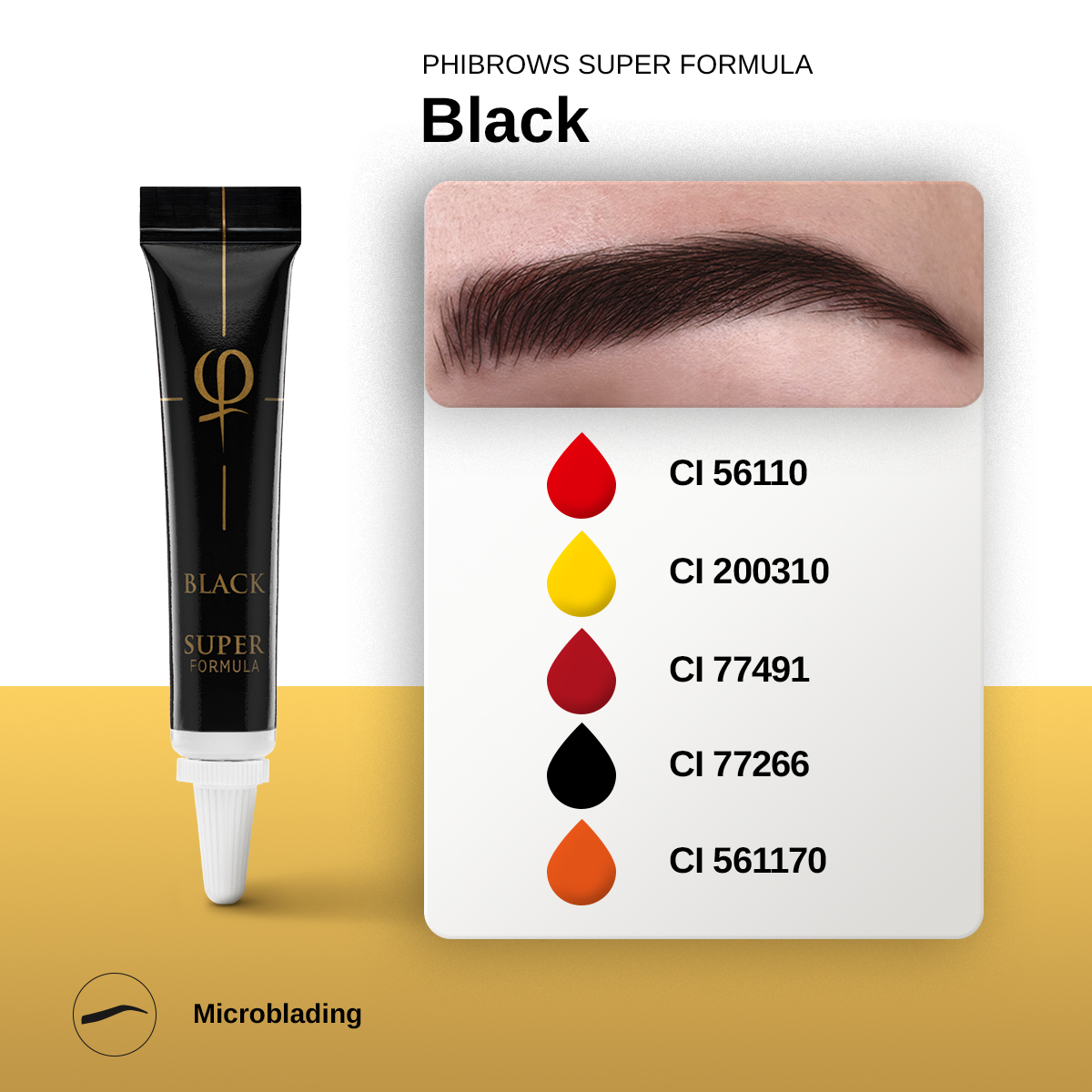 PhiBrows Black SUPER Pigment 5ml